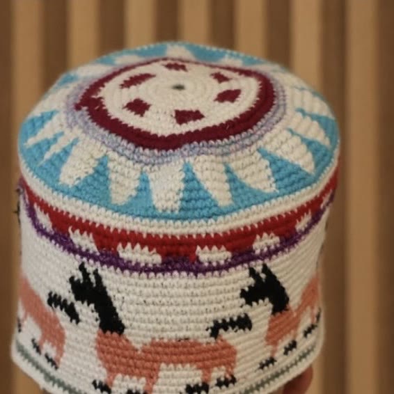 Bonnet LLAMA, frise de lamas crochetée